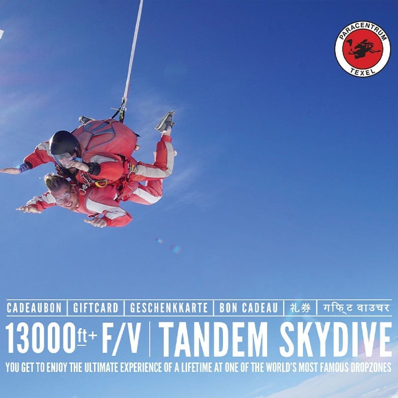 skydive cadeaubon hoesje voorkant